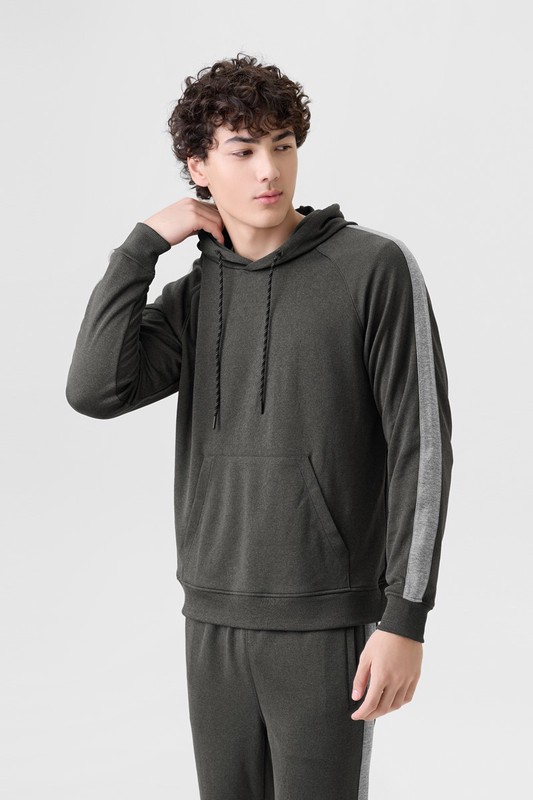 吸排配色連帽上衣-男