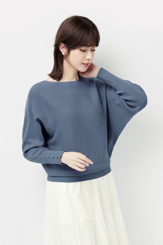 粗針寬版連袖毛衣-女