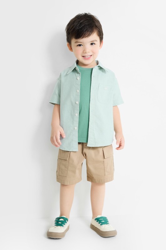 棉質工裝五分褲-童