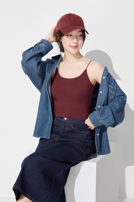 Bra大圓領中短版細肩帶-女