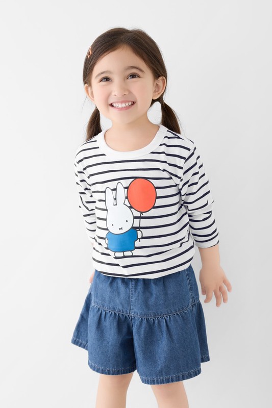 Miffy條紋長袖印花T恤-02-童
