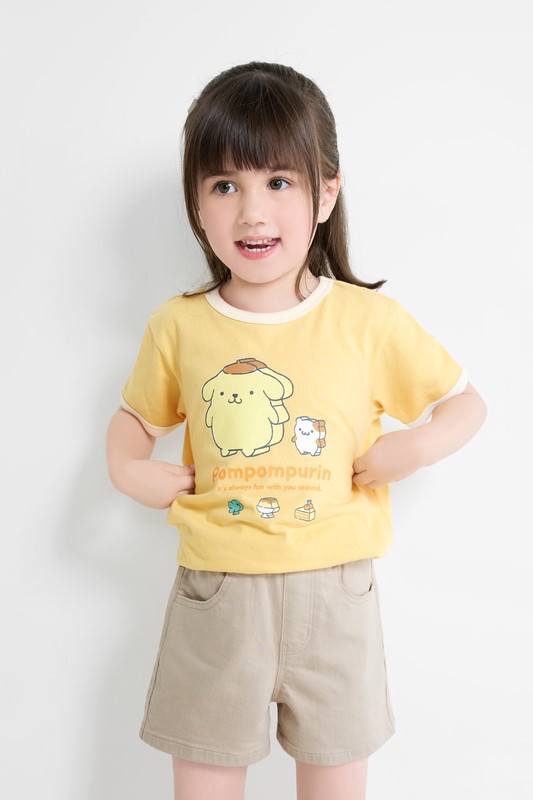 三麗鷗羅紋配色印花T恤-19-童