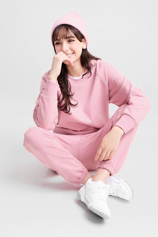毛圈寬版休閒圓領衫-女
