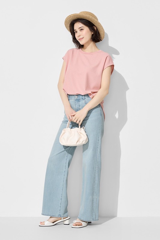 華夫格寬鬆連袖上衣-女