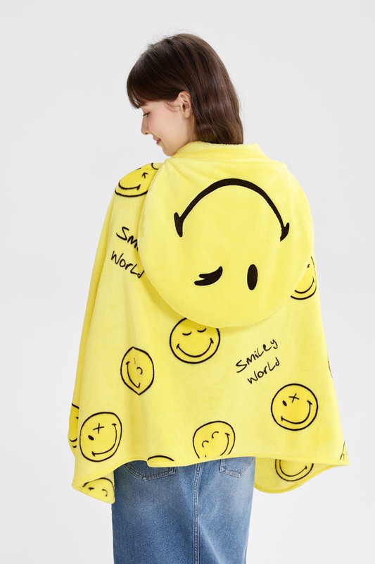 SmileyWorld®珊瑚絨造型家居毯-中性款