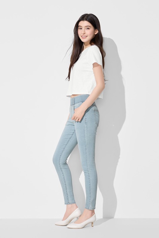 竹節棉圓領短版T恤-女