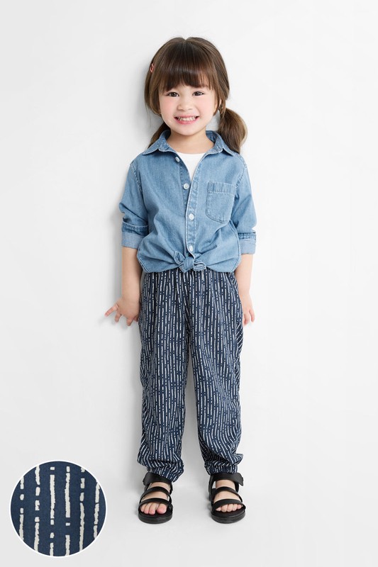 嫘縈印花束口褲-童