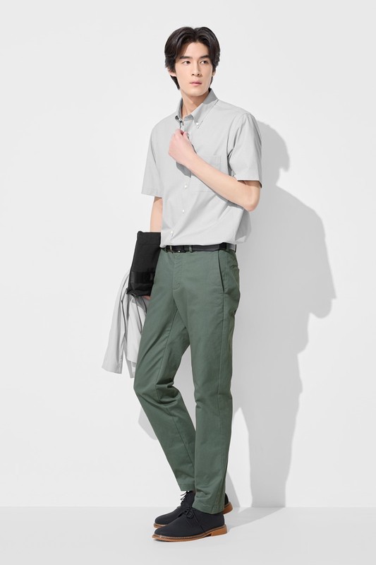 Slim Fit修身直筒卡其褲-男