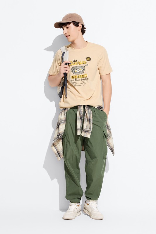 戶外休閒印花T恤-男