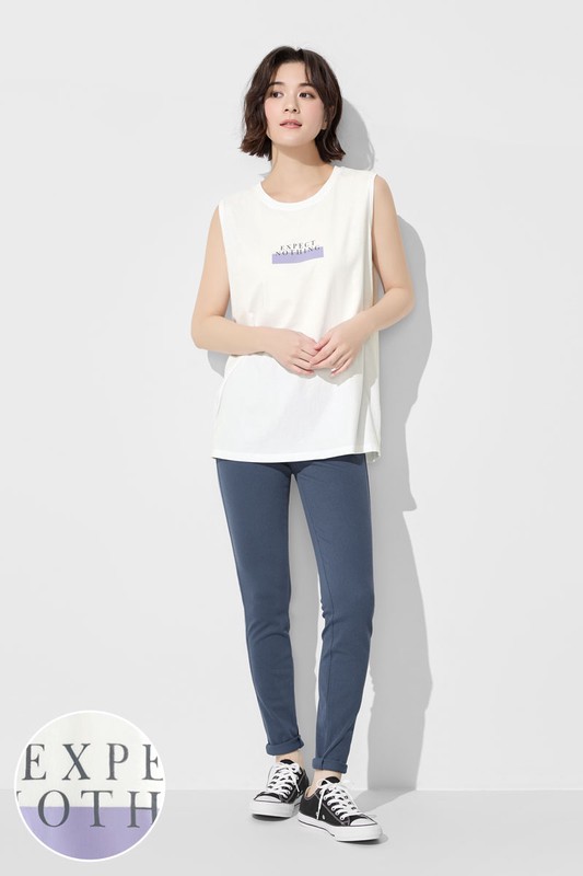 純棉文字印花背心-女