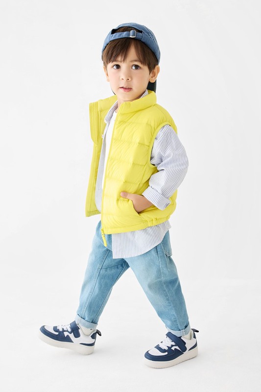 極輕羽絨立領背心-童