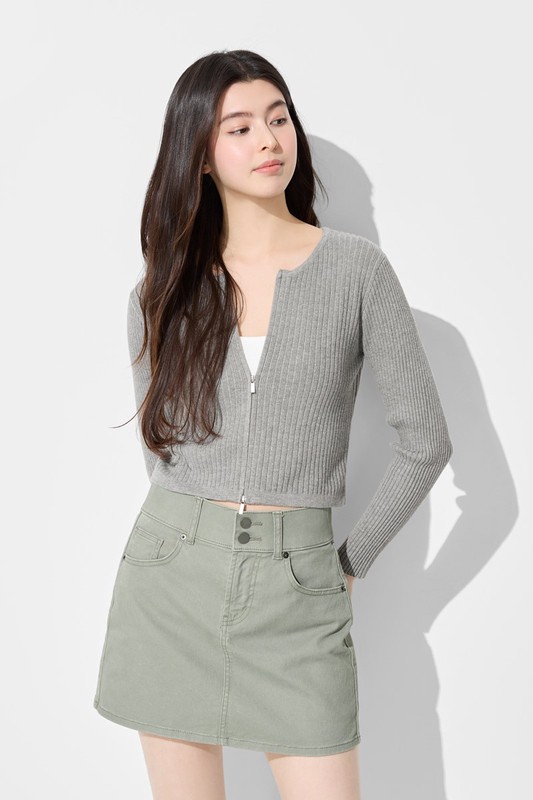 多色收腹牛仔連褲短裙-女