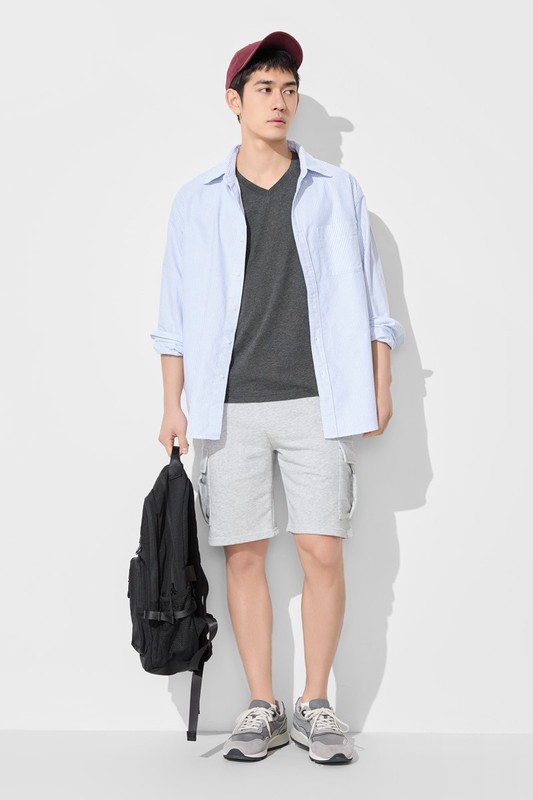 快乾棉V領T恤-男