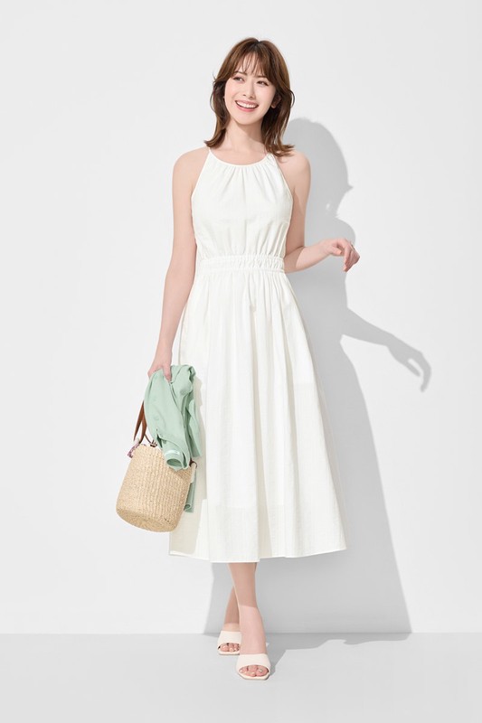 繞頸削肩洋裝-女