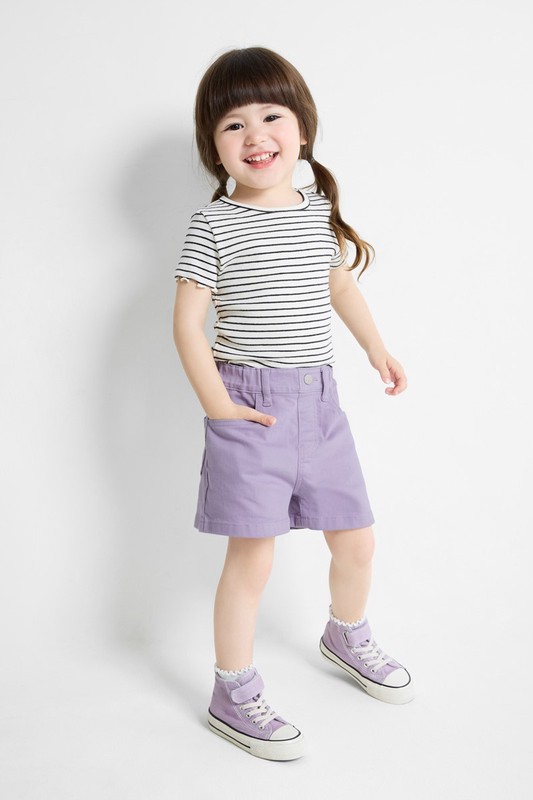 多色牛仔短褲-童