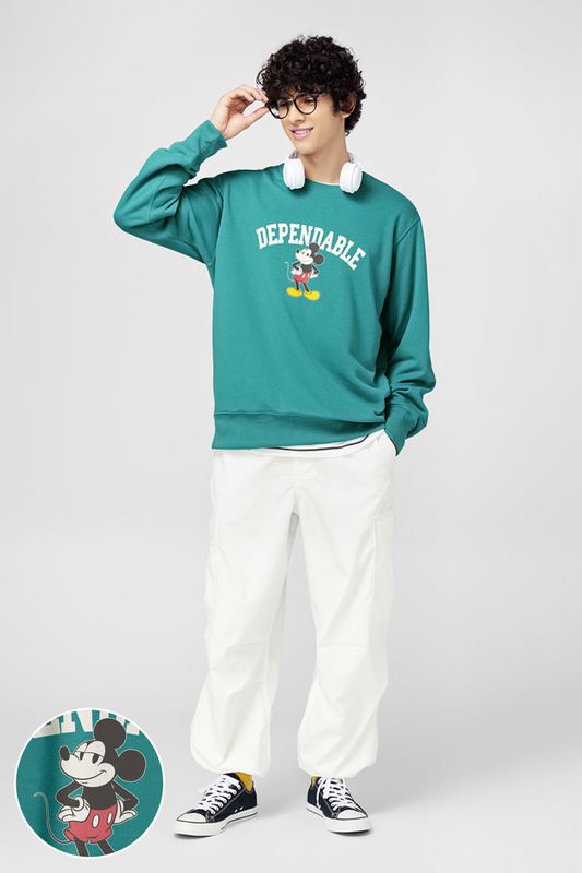 迪士尼系列毛圈印花圓領衫-02-男