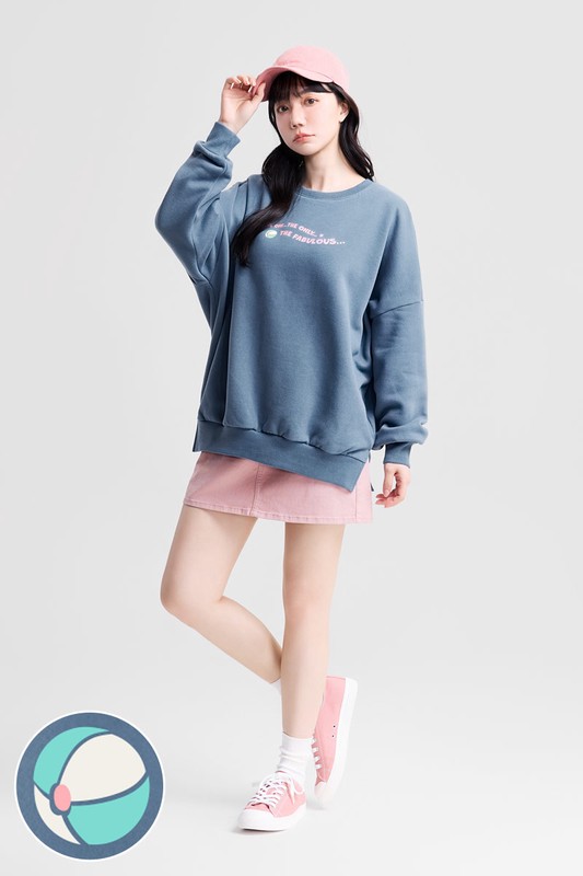 迪士尼系列刷毛寬長版印花圓領衫-11-女