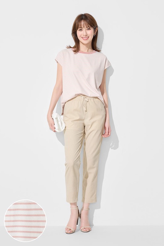 純棉寬版條紋上衣-女