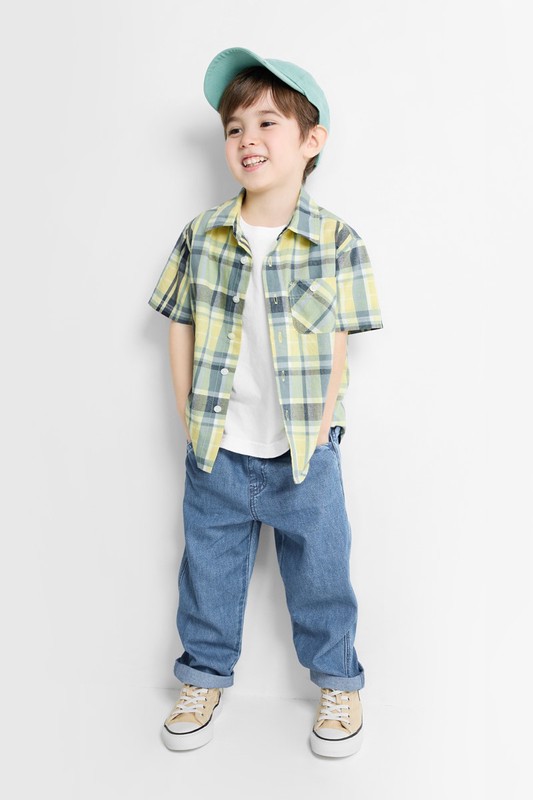 棉質寬鬆牛仔褲-童