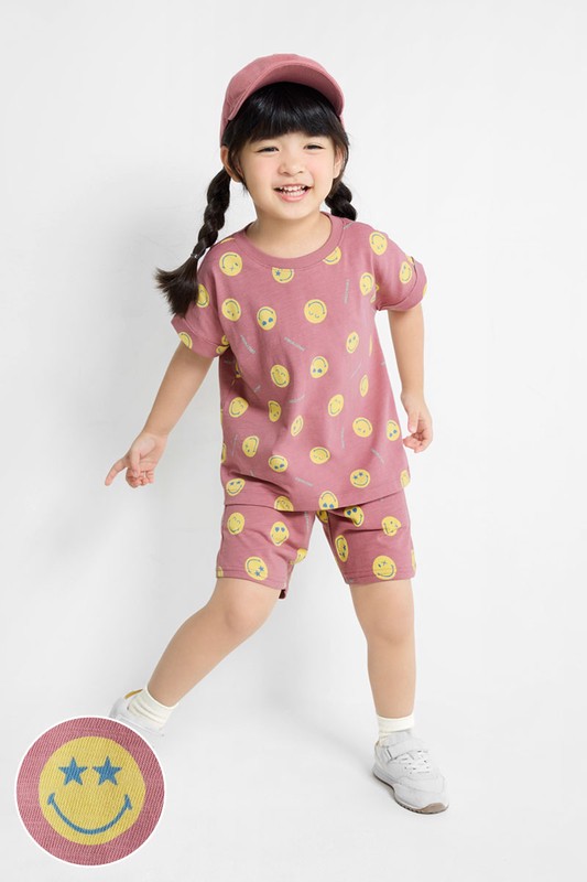 SmileyWorld®竹節棉印花口袋短褲-童