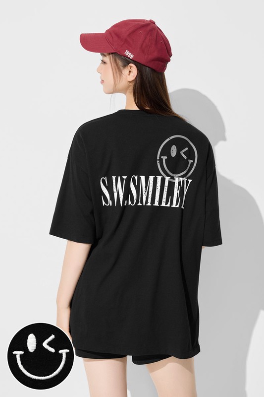 S.W.SMILEY®寬鬆長版T恤-女
