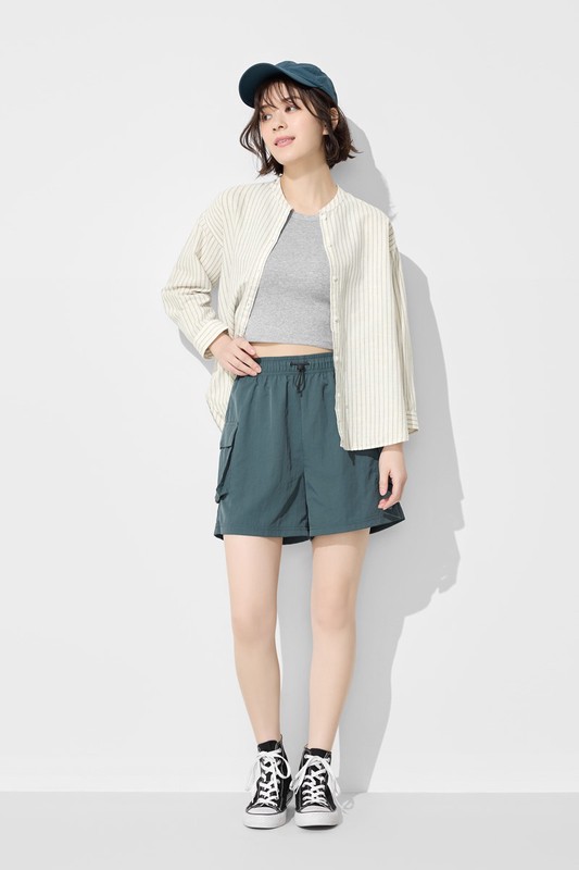 輕便工裝短褲-女