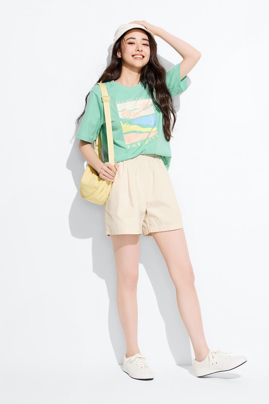 夏日時光寬版印花T恤-女