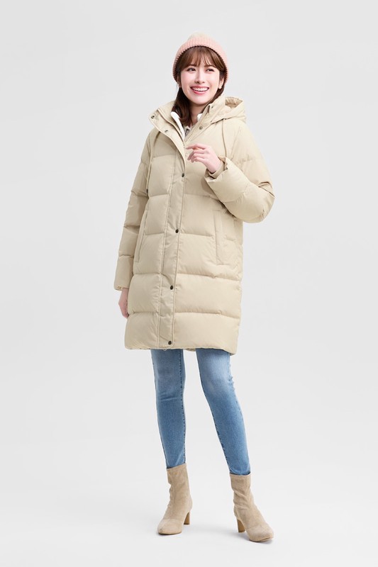 極暖羽絨長版外套-女