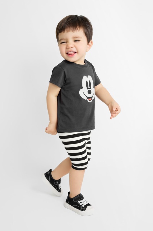 彈力條紋五分內搭褲-Baby