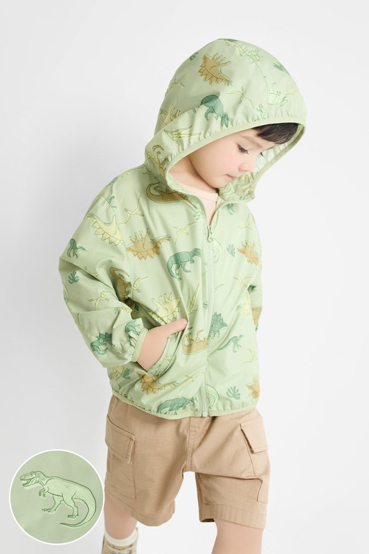 抗UV輕型恐龍印花風衣外套-童