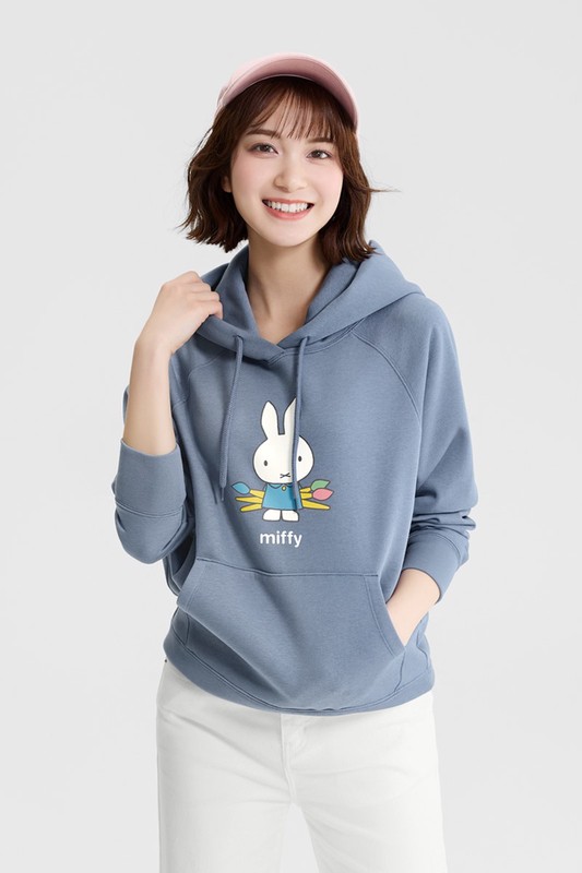 Miffy刷毛印花連帽衫-07-女