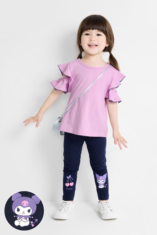 三麗鷗彈力九分內搭褲-童