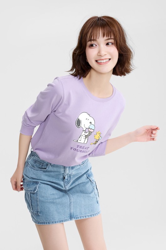 史努比系列長袖印花T恤-17-女