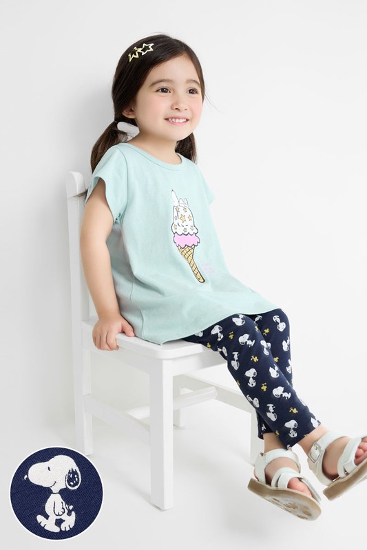 史努比系列彈力九分內搭褲-童