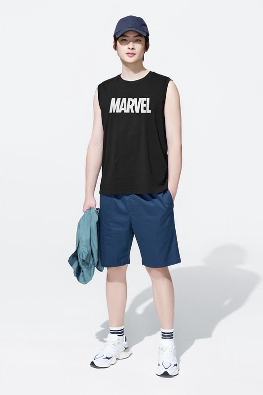 漫威系列純棉印花背心-男