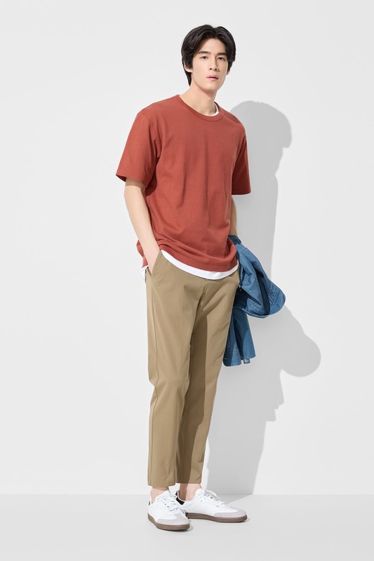 彈性休閒九分褲-男