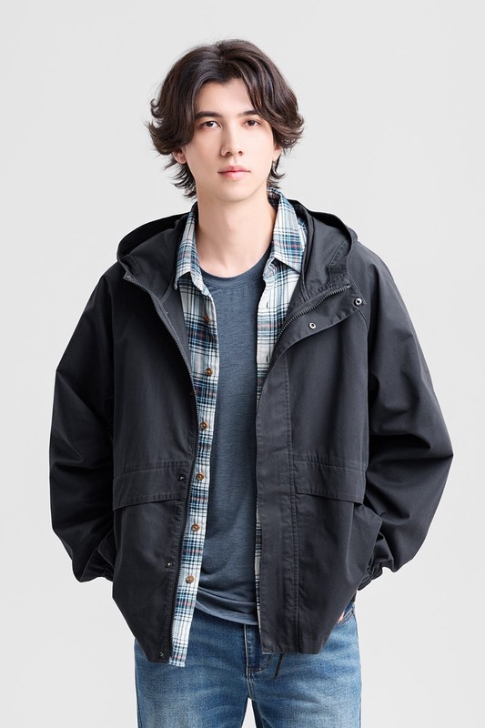 heatup圓領九分袖上衣-男