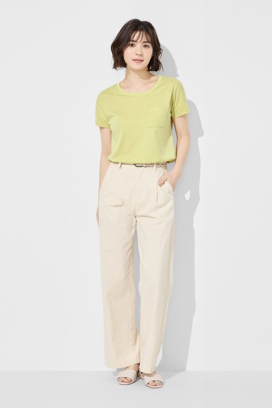 莫代爾口袋短袖T恤-女