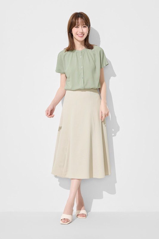 輕柔寬襬八分裙-女