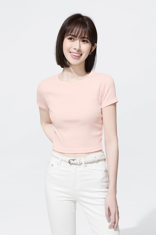 羅紋短版T恤-女