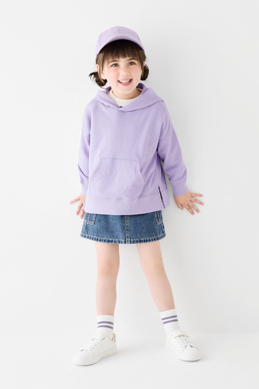 毛圈寬版連帽衫-童