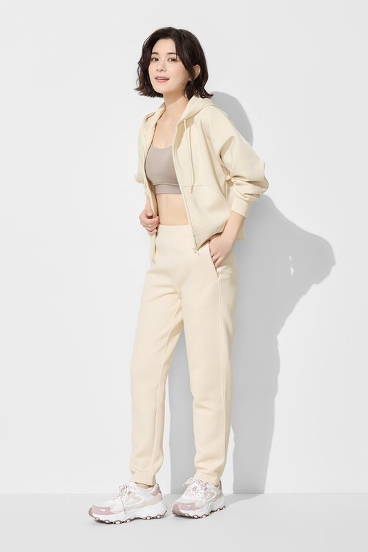 運動空氣層短版連帽外套-女