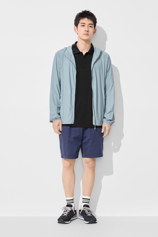 吸排無側縫網眼polo衫-男