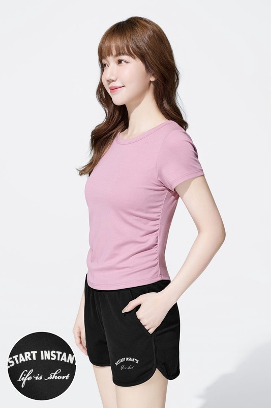 小毛圈文字印花短褲-女