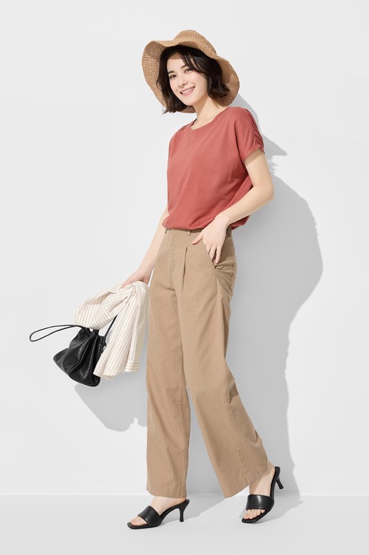 棉麻寬褲-女