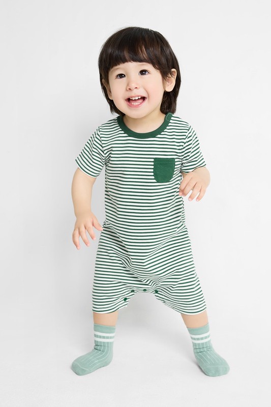 純棉口袋條紋連身衣-Baby