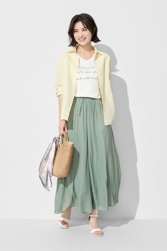 海島絲寬襬褲-女