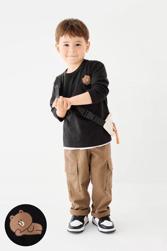 LINE FRIENDS長袖印花T恤-01-童