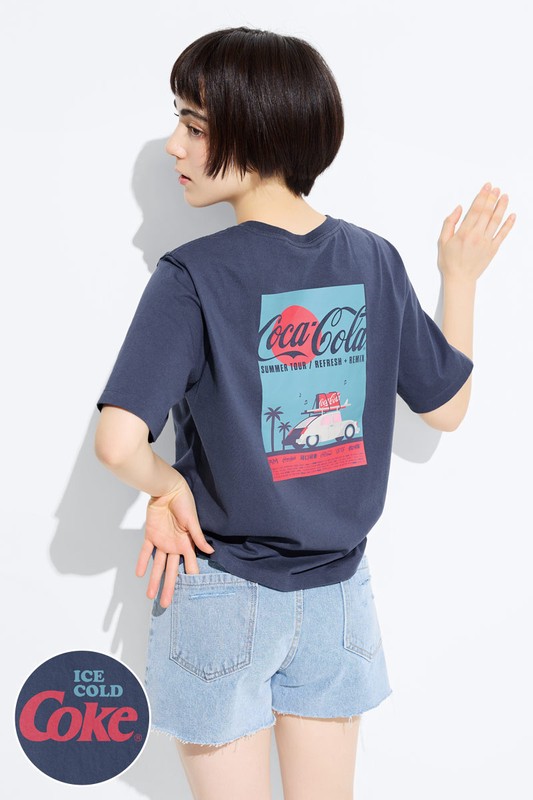 可口可樂寬版印花T恤-10-女