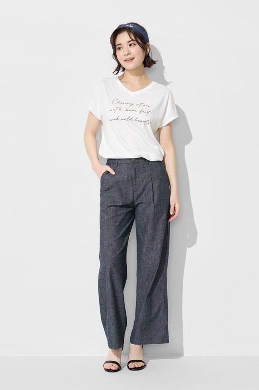 棉麻寬褲-女